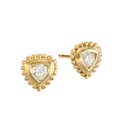 Radiant 14kt Gold Diamond Stud Earrings