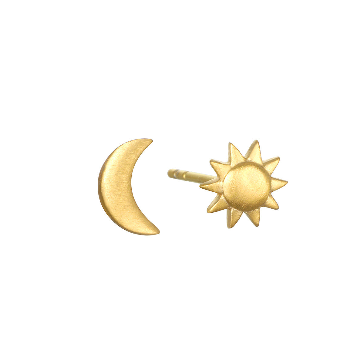 Celestial Sun and Moon Stud Earrings