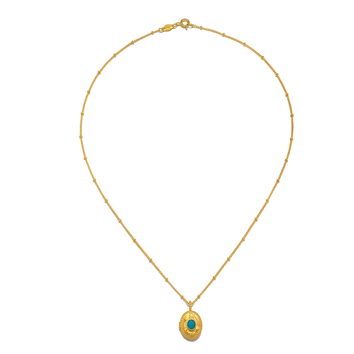 December Birthstone Locket Necklace in Lotus Turquoise