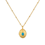 December Birthstone Locket Necklace in Lotus Turquoise