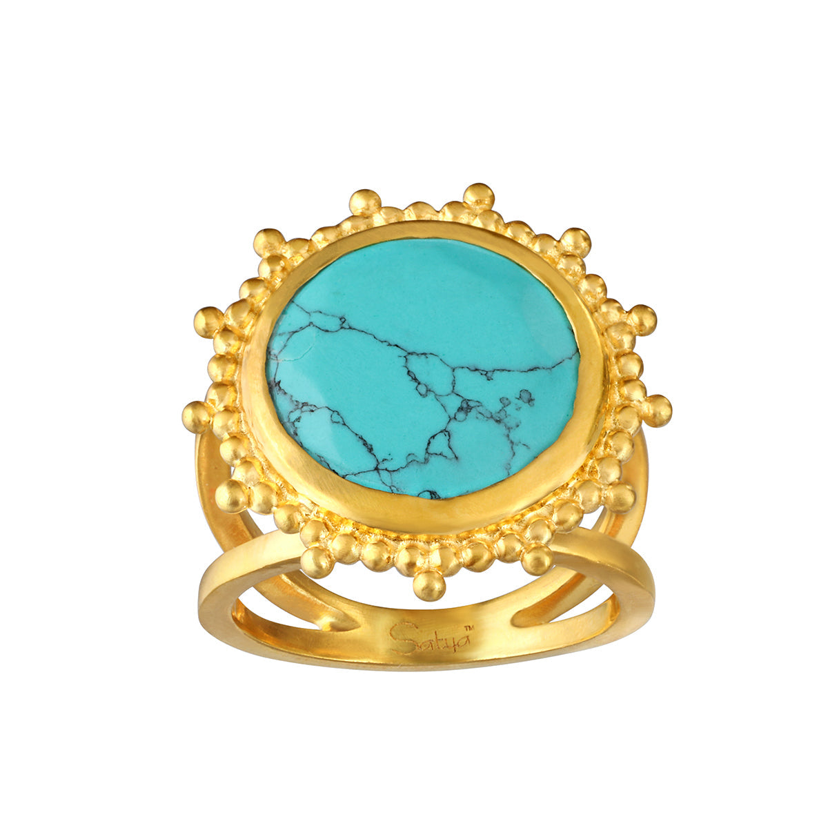 Turquoise and Gold Nurturing Voice Ring