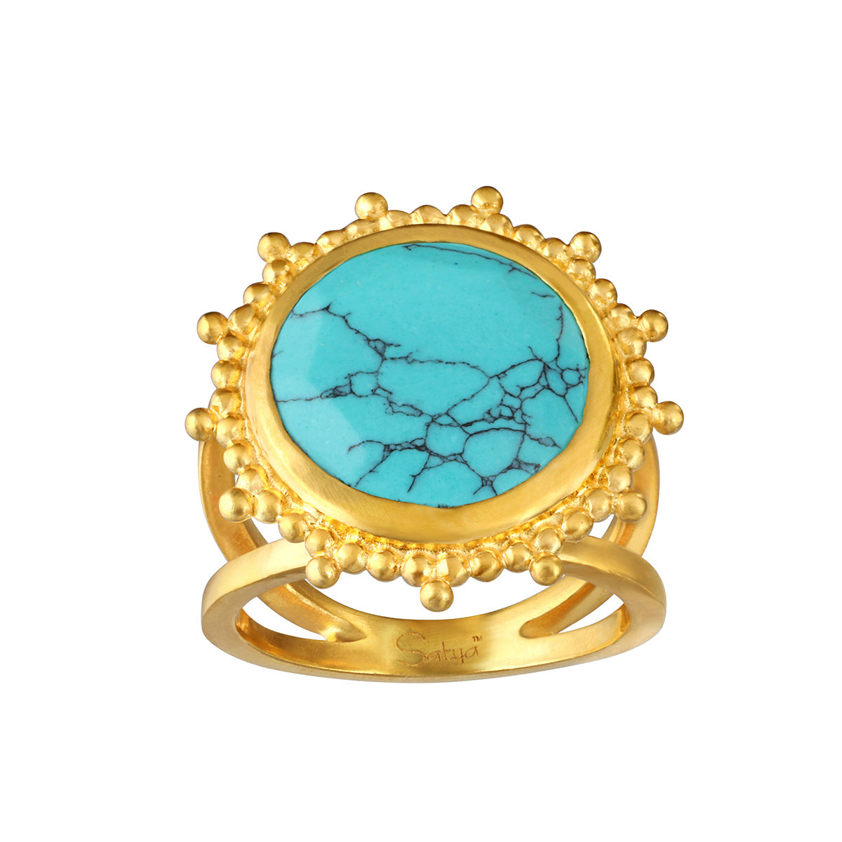 Turquoise and Gold Nurturing Voice Ring