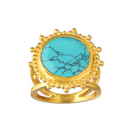 Turquoise and Gold Nurturing Voice Ring