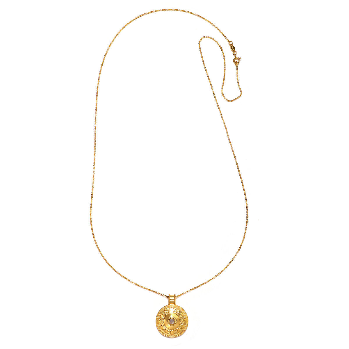 Gold Necklace Featuring the Phases of the Moon
