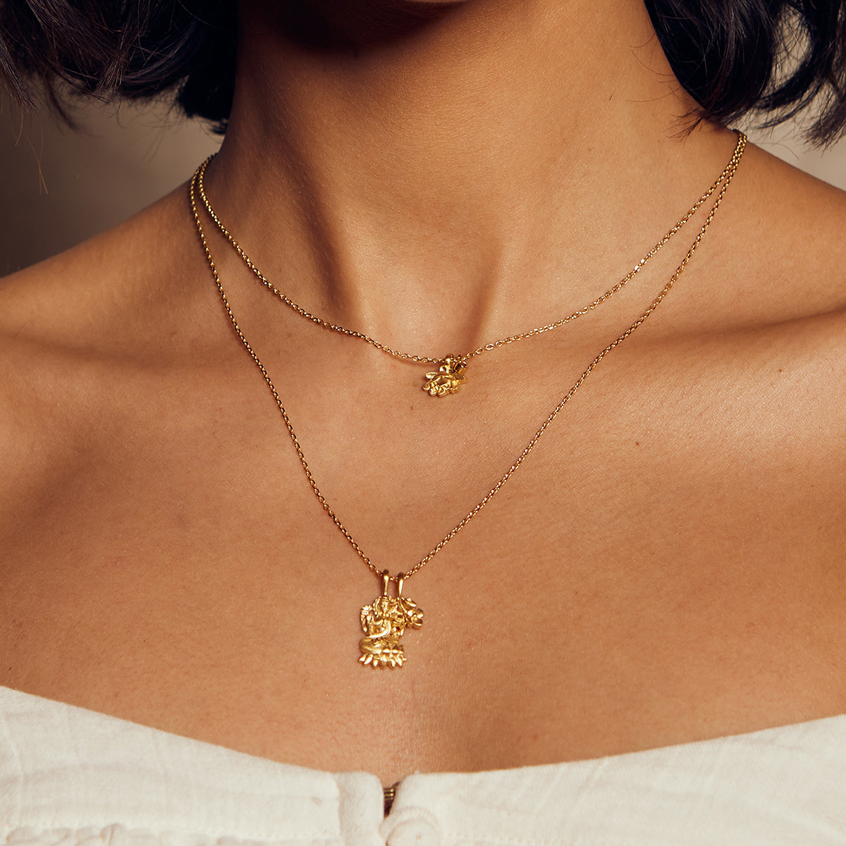 Serenity Lotus & Tourmaline Necklace