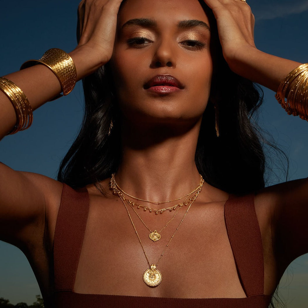 Golden Mandala Pendant Necklace
