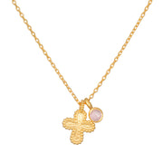 Rose Quartz Cross Necklace - A Symbol of Compassionate Faith