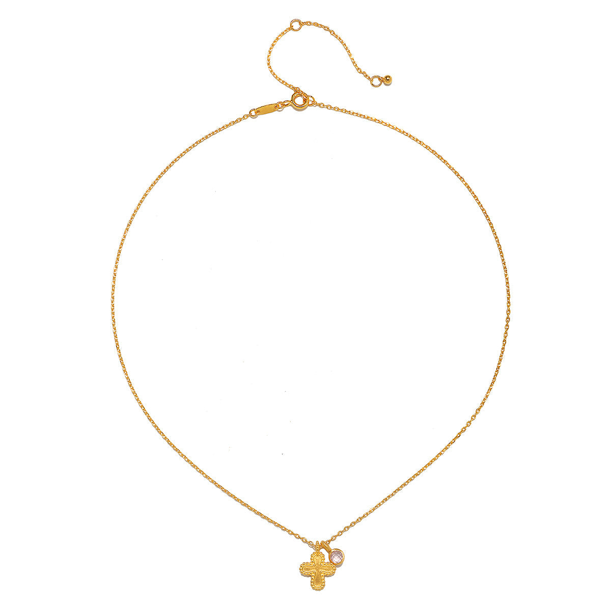 Rose Quartz Cross Necklace - A Symbol of Compassionate Faith