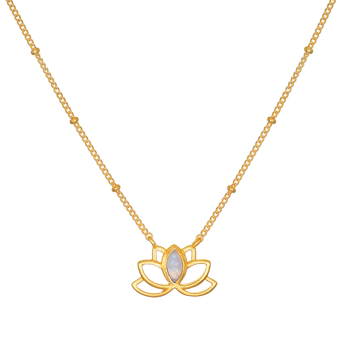 Intuitive Lotus Moonstone Necklace