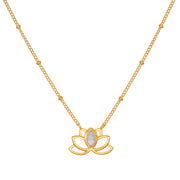 Intuitive Lotus Moonstone Necklace
