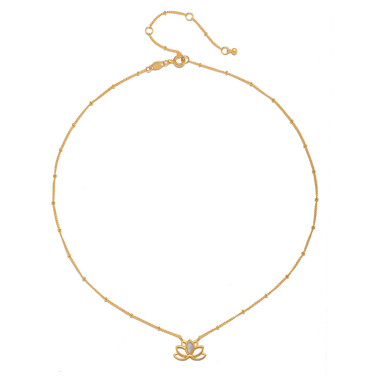 Intuitive Lotus Moonstone Necklace