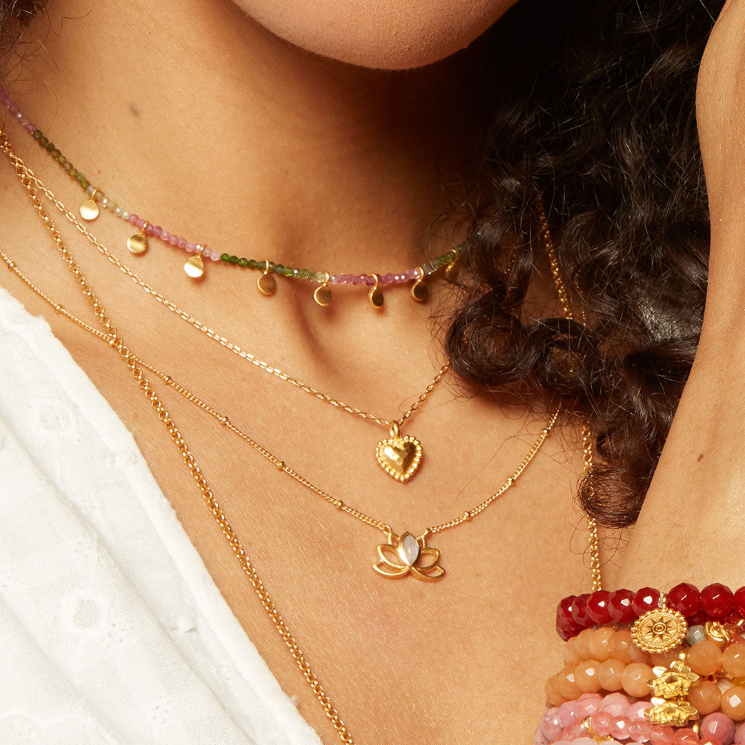 Intuitive Lotus Moonstone Necklace