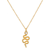 Timeless White Topaz Snake Necklace
