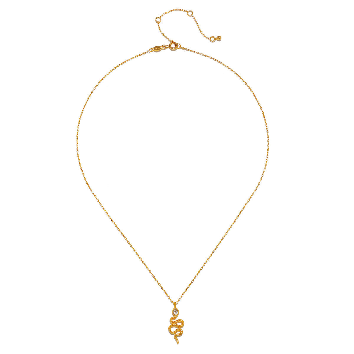 Timeless White Topaz Snake Necklace