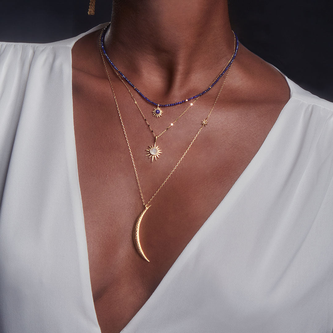 Radiant Gold Moon Necklace