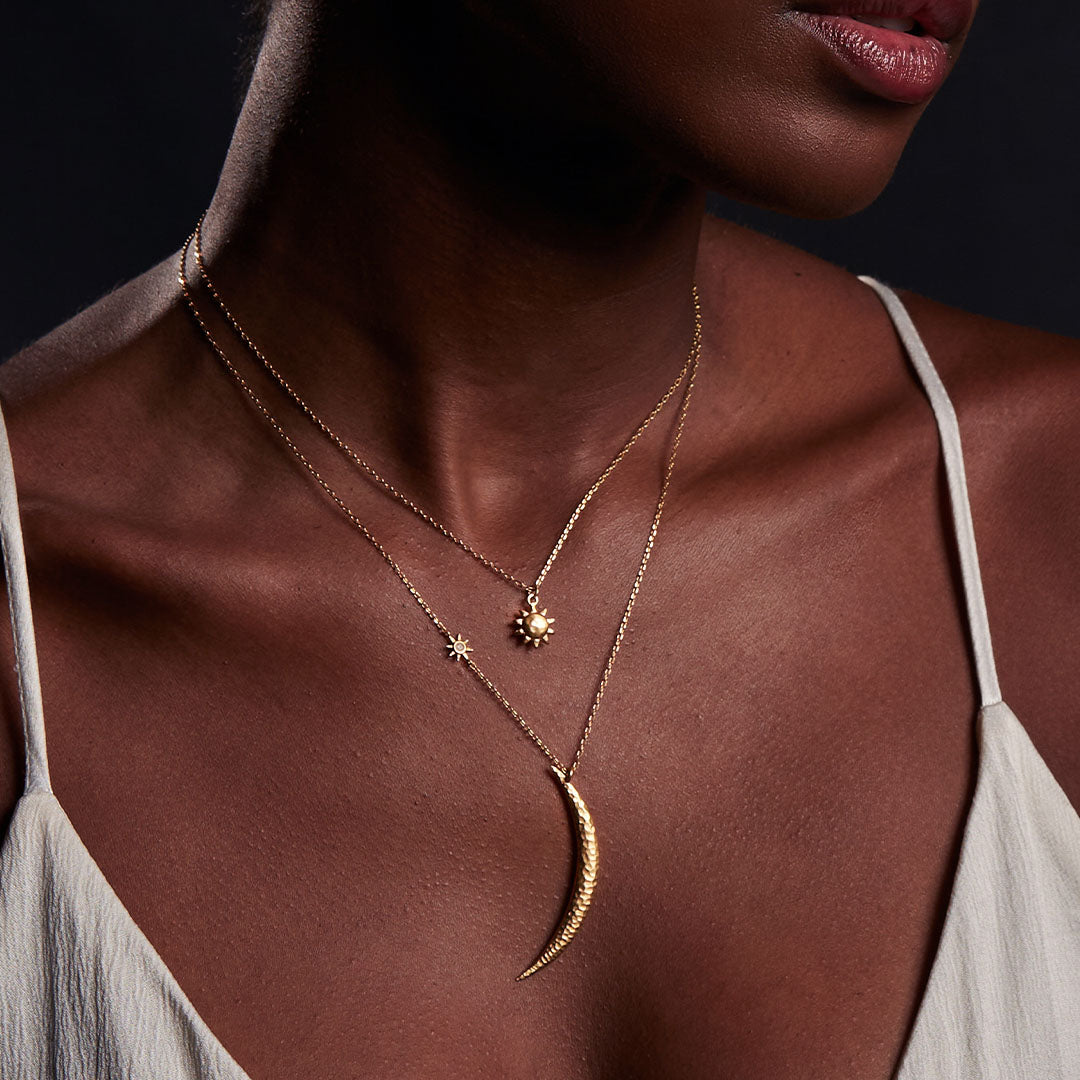 Radiant Gold Moon Necklace