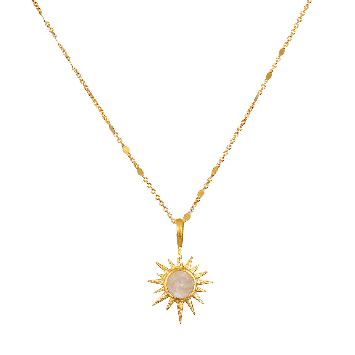 Celestial Moonstone Starburst Necklace