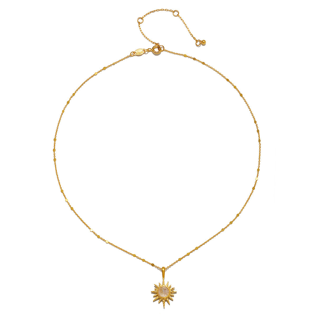 Celestial Moonstone Starburst Necklace