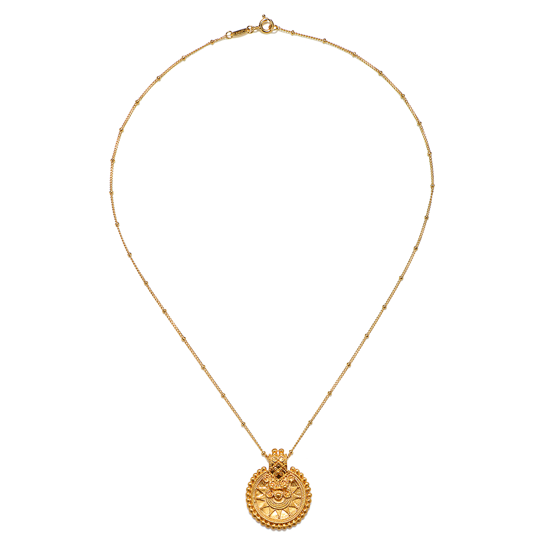 Golden Mandala Pendant Necklace