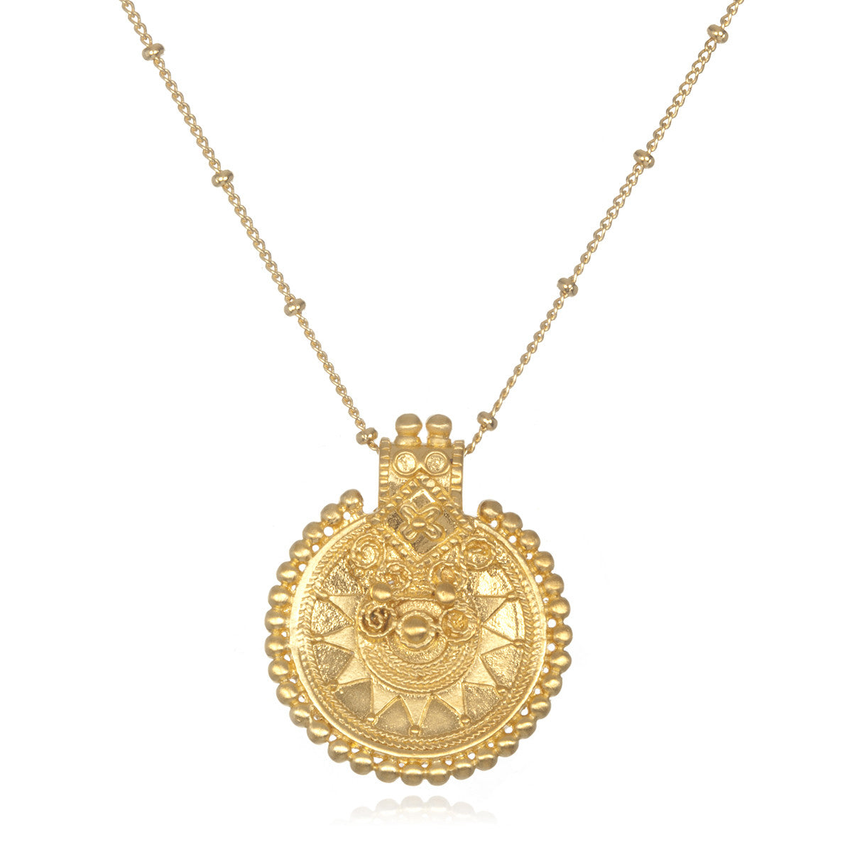 Golden Mandala Pendant Necklace