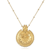 Golden Mandala Pendant Necklace