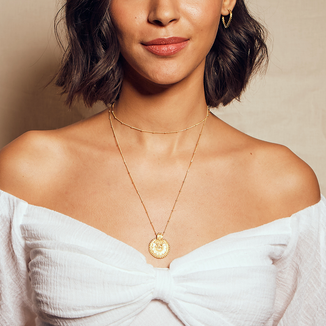 Golden Mandala Pendant Necklace