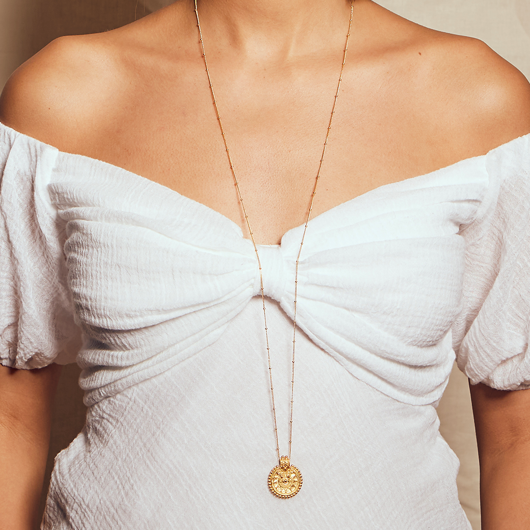 Golden Mandala Pendant Necklace