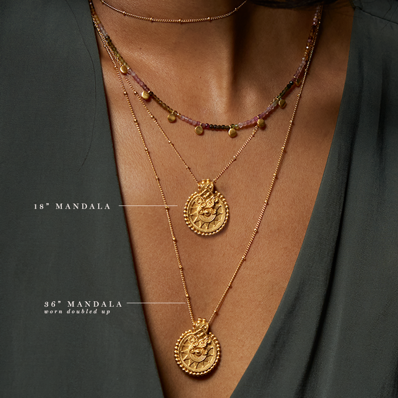Golden Mandala Pendant Necklace