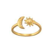 Adjustable Illuminated Spirit Moon and Sun Ring
