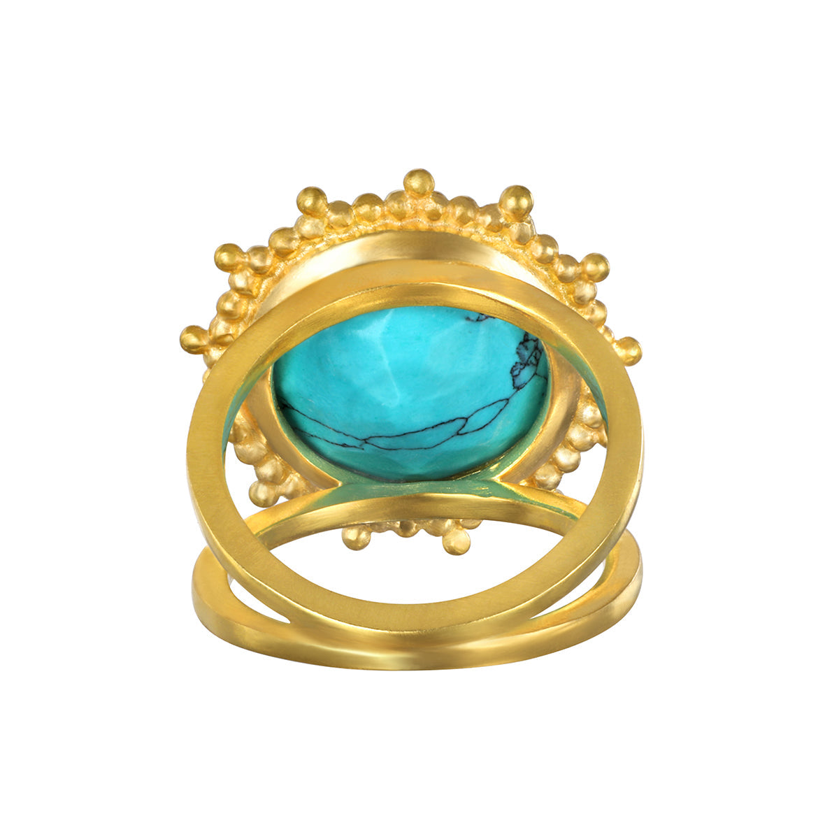 Turquoise and Gold Nurturing Voice Ring