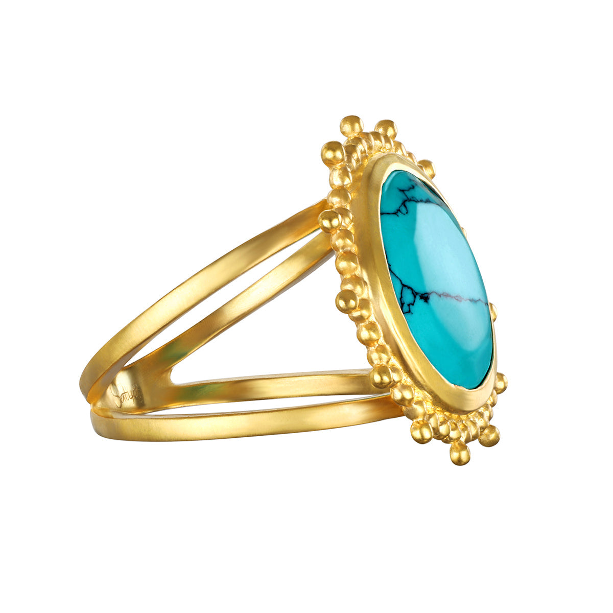 Turquoise and Gold Nurturing Voice Ring