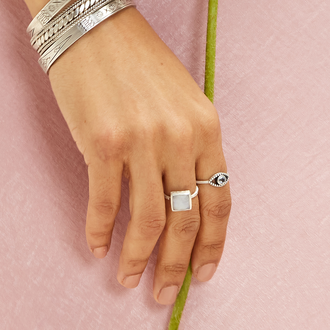 Silver Ring of Positive Vibes